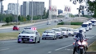 Motorcade of French President François Hollande in Canberra Australia [upl. by Akamaozu152]