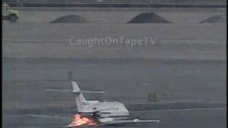 PLANE MAKES EMERGENCY FLAMING BELLY LANDING [upl. by Adieren]