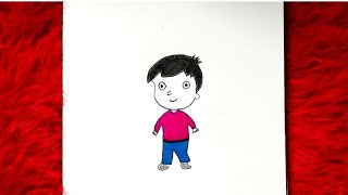 How to draw a boy  Easy a little boy drawing step by step [upl. by Pru]