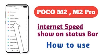 POCO M2  M2 Pro  internet Speed setting internet speed Show on status Bar [upl. by Epolulot]