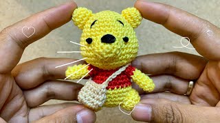 Winnie the Pooh crochet tutorial  easy make money 💰 keychain [upl. by Turpin]