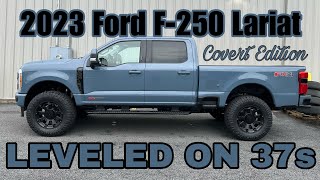 2023 Ford F250 Lariat 25” Leveled on 37sAZURE GRAY Covert Edition Super Duty [upl. by Ivanna]