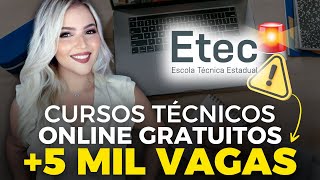 FAÇA um CURSO TÉCNICO EAD GRATUITO da ETEC  90 MIL VAGAS ABERTAS AGORA  Mari Rel [upl. by Henri119]