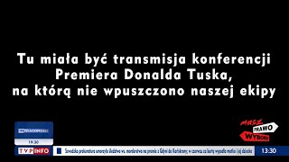 Plansza TVP w czasie konferencji Donalda Tuska  TVP Info [upl. by Lotta586]