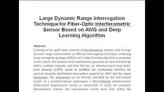 Large Dynamic Range Interrogation Technique for Fiber Optic Interferometric Sensor Based on AWG and [upl. by Arahset920]