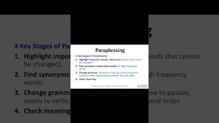 4 Key Stages of Paraphrasing [upl. by Yedoc]