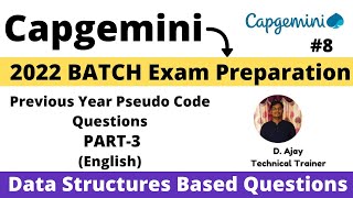 Capgemini Data Structures Previous Year Questions 2022 BATCH Exam Preparation [upl. by Griffin]