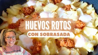 HUEVOS ROTOS con SOBRASADA Ideas Cenas Fáciles y Rápidas [upl. by Aeneg]