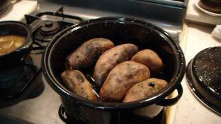 Cooking Sweet potato on the fire 호박 고구마 직화냄비구이 [upl. by Olav]