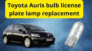 Toyota Auris bulb license plate lamp replacement toyota auris toyotaauris [upl. by Amsed]