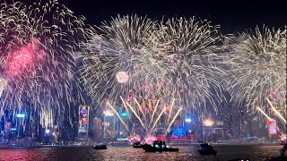 Hong Kong New Year Coundown and Fireworks 2024 Hongkong fireworks newyearcountdownvideo 2024 [upl. by Neumark]