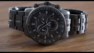 Citizen EcoDrive Perpetual Chrono AT Watch Review CB588755H E660 Movement [upl. by Ecinev162]