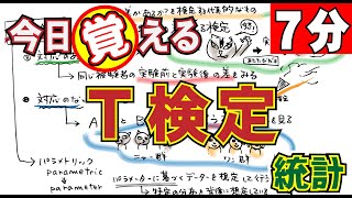 「今すぐ覚える」統計のｔ検定。苦手意識のある方ぜひ御覧ください。意外に簡単だよ。－臨床心理士・公認心理師、看護師、薬剤師 [upl. by Vernita]