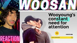 SAN SHOWING HIS LOVE AND CARE TO WOOYOUNG  woosan moments  ATEEZ REACTION [upl. by Nadya116]