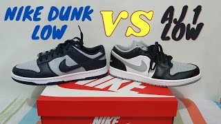 COMPARISON NIKE DUNK LOW VS JORDAN 1 LOW [upl. by Ahseinat434]