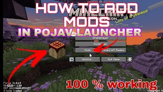 HOW TO ADD or INSTALL MODS IN POJAV LAUNCHER 😊 100 WORKING 👍🏻 [upl. by Dalston317]