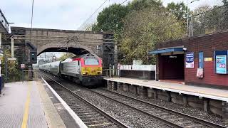 TFW Mark 4 set with class 67 passing Chelford with a 4 tone horn [upl. by Eikkin]