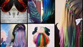 Hair Color Trends  Hidden Hair Color Peekaboo Hair Color amp Rainbow Hair [upl. by Elocen]