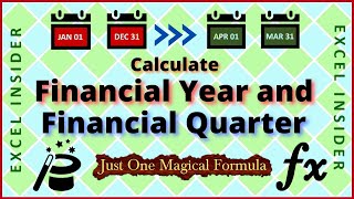 How to Calculate Financial Year in Excel  Fiscal Year  Fiscal Quarter  Fiscal Period Calculation [upl. by Roy160]