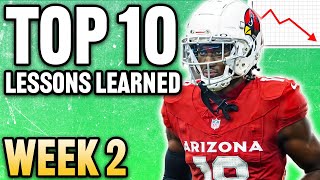 Top 10 Takeaways You NEED to Know BEFORE Week 2 Fantasy Football [upl. by Aynav550]