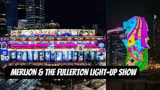 Merlion and Fullerton Light Show  Share the Moment [upl. by Ettedranreb]