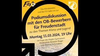 Diskussionsveranstaltung mit den OBKandidaten in Freudenstadt am 110324 [upl. by Lankton]