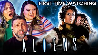 ALIENS 1986 Reaction My Sister and Cousin First Time Watching [upl. by Luahs]