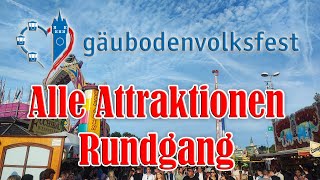 Gäubodenvolksfest Straubing 2024  Alle Attraktionen Rundgang FULL HD [upl. by Ahsienak]