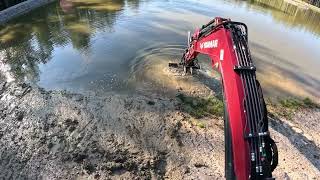 Grading Around The Pond And Spreading Compost [upl. by Dralliw798]