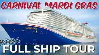 CARNIVAL MARDI GRAS FULL SHIP TOUR  2024 Walkthrough and Tips [upl. by Nesnaj]