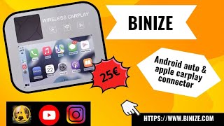 Wireless Android Auto e Carplay Con Binize a 25€ [upl. by Nylidnarb633]