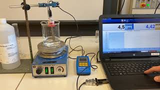 Titration von Essigsäure mit Natronlauge  Aufzeichnung einer Titrationskurve [upl. by Alamaj912]