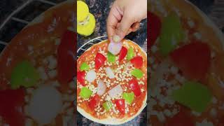 Readymade base pizza recipeveg cheesy pizza in convection oven…😋😋 [upl. by Seavey]