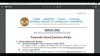 Nimcet2022  How To Fill NIMCET Application Form [upl. by Alliuqa]