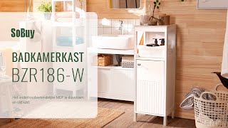 SoBuy Badkamerkast丨Opbergkast丨Waskast丨Lage kast丨BZR186W [upl. by Annelg]