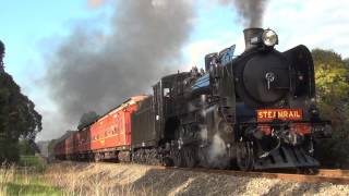 Australian Steam Trains  A2 986 Return to Warragul Trip [upl. by Shandra702]