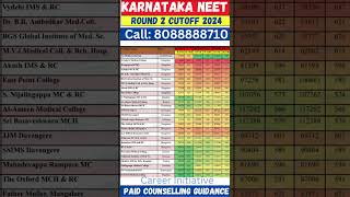 Karnataka MBBS CutOff Round2 VS Round1  Karnataka Round2 CutOff Decreased 😳 neet2024 keaneet [upl. by Clovis920]