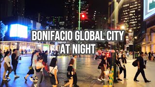 4K Rush Hour Night Walk at Bonifacio Global City  Taguig City Philippines February 2024 [upl. by Durtschi]