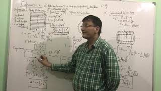 Capacitorparallel platespherical and cylindrical electrostatics lecture15 [upl. by Teriann]