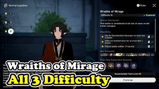 Wraiths of Mirage All 3 Difficulty Honkia Star Rail 13 Warring Expedition [upl. by Aihgn]