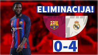 TEŽAK PORAZ I ELIMINACIJA  Barcelona vs Real Madrid 04 Kup kralja [upl. by Ynagoham347]