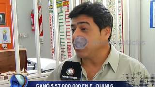 Ganó 57 millones de pesos en el Quini 6  Telefe Noticias [upl. by Relyhs]