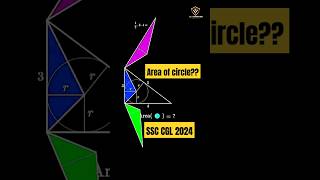 area of the circle ⭕ inside the triangle 📐 maths ssccgl ytshorts [upl. by Zwart292]