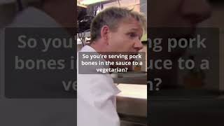 Gordon Ramsay finds BONES in a VEGETARIANs meal gordonramsay shorts [upl. by Nuahsed24]