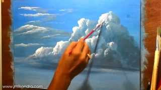 How to Paint Clouds in Acrylic  Instructional Painting Lesson by JM Lisondra [upl. by Mazlack99]