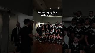 Aotearoa 🎶 allblacks rugbyunion teamphoto maori rugby singing [upl. by Stauder]