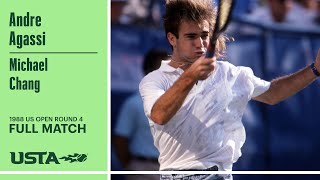 Andre Agassi vs Michael Chang Extended Highlights  1988 US Open Round 4 [upl. by Bevus]