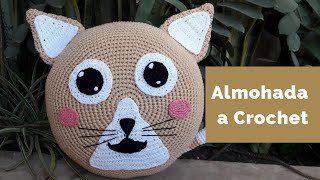 Almohada de gato a crochet  Cojin de gato tejido a crochet  crochet cat pillow [upl. by Nerrad]