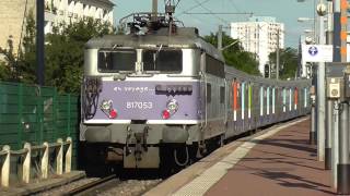 BB17000 et RIB livrée Transilien  Départ de la gare de Pontoise sur la ligne H du Transilien [upl. by Aloiv]