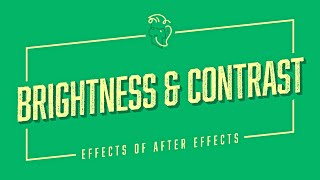 Brightness amp Contrast  Effects of After Effects [upl. by Swamy]